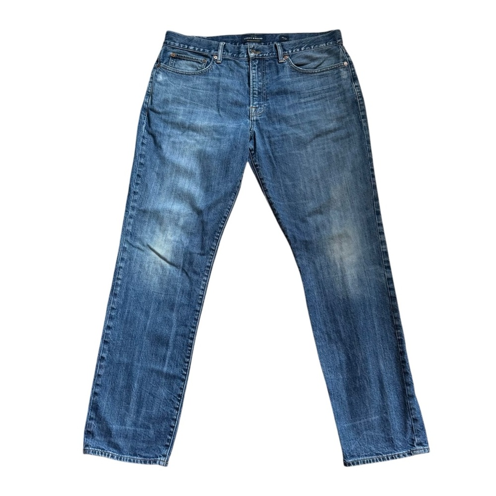 Lucky Brand 121 Slim Straight Denim Jeans Distressed Detail Men’s Size 36/32 - Picture 2 of 12